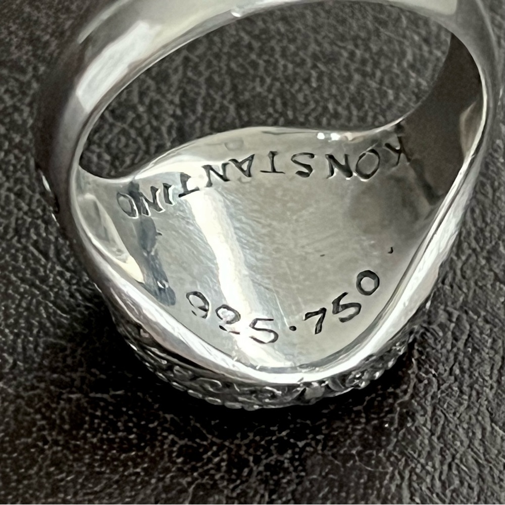 🔴SOLD🔴 Konstantino 18k gold and sterling silver filigree signet ring - Picture 12 of 15